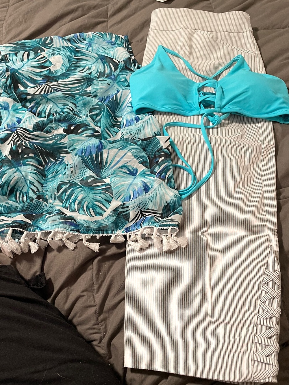 NWT Relleciga bathing suit top/Womens tropical beach cover up/Chico pant size L